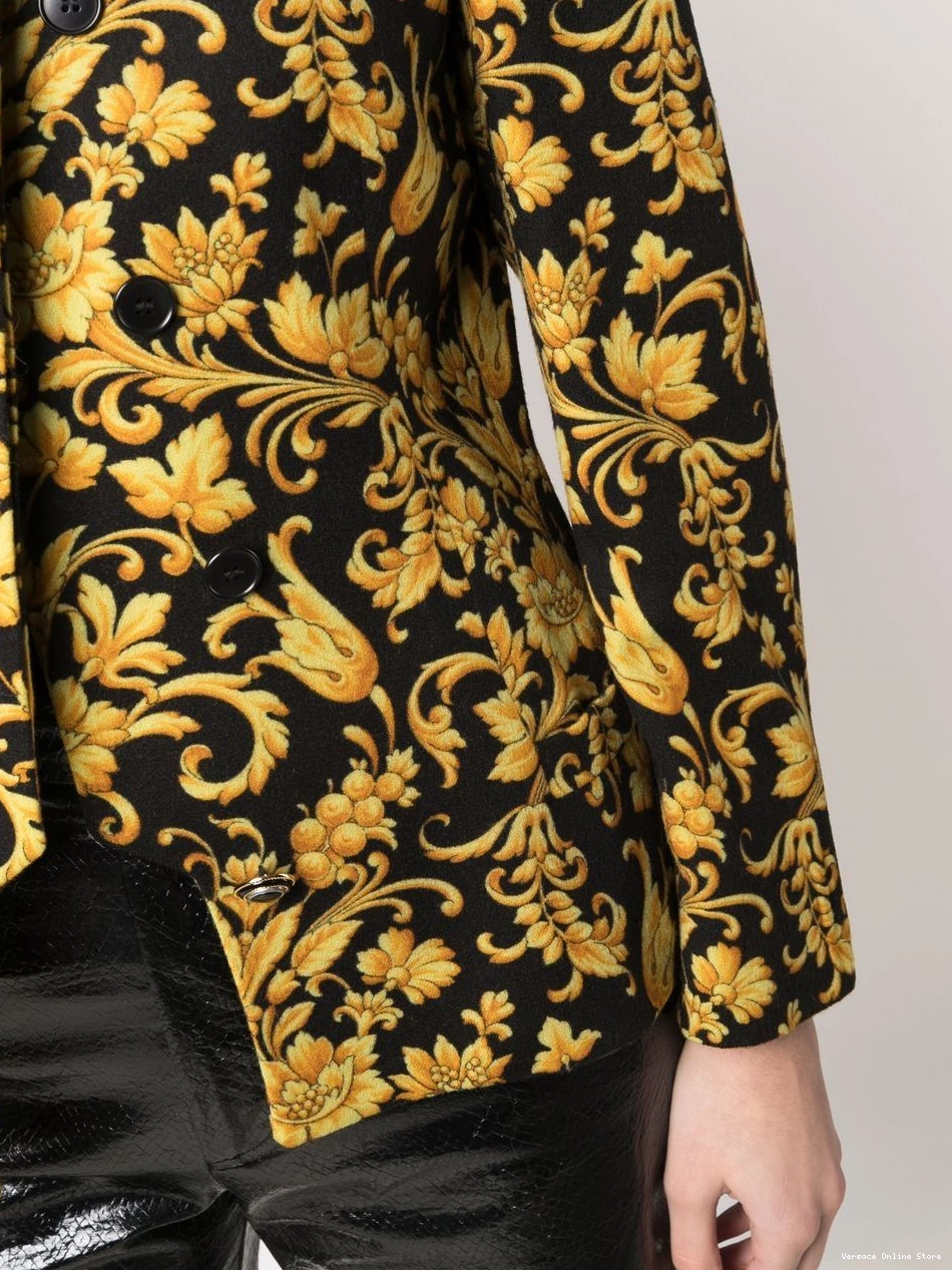 Affordable Versace 1990s Women jacket baroque-print single-breasted 0327